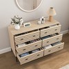 Resenkos 6 Drawer Double Dresser for Bedroom, Wooden Bedroom Furniture Chest of Drawers, Natural Brown - 3 of 4