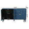Christopher Knight Home Sylvia Geometric Pattern Wood Storage Sideboard with Shelves and 4 Doors - 3 of 4