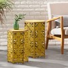 Iron Living Room Side Table,Outdoor Side Table, Modern Hexagonal Patio End Table, - 3 of 4