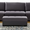 HomeRoots 50" Gray and Brown Microfiber Storage Ottoman - 2 of 4