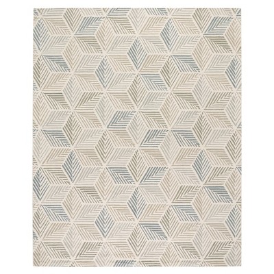 Handmade Gray Diamond Wool Area Rug 8' x 10'