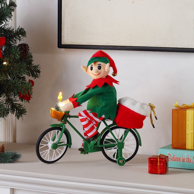 Mr. Christmas Animated LED Cycling Elf Musical Christmas Decoration, 11.5", 3 of 5