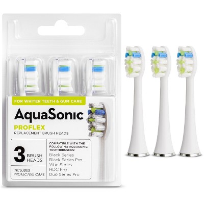AquaSonic ProFlex Electric Toothbrush Replacement Brush Heads - 3 Pack