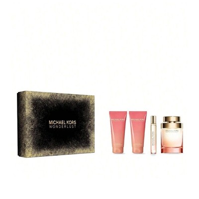 Michael Kors Wonderlust 4 Pc Set  Women Edp Spray 3.4, Spray 0.3, Shower Gel 3.4, Body Lotion 3.4 Oz