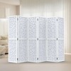 VINGLI 6 Panel Room Divider, Non-Woven Fabric Privacy Screen, Indoor Partition Wall Dividers, Freestanding Space Separator with Unique Pattern (White) - 2 of 4