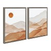Kate and Laurel Sylvie Abstract Mountain Range I and III Orange Framed Canvas by Amy Lighthall, 2 Piece 18x24, Gray - 2 of 4