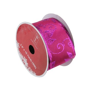 Northlight Club Pack of 12 Shimmering Pink and Purple Wired Christmas Craft Ribbons 2.5" x 120 Yards - 1 of 3