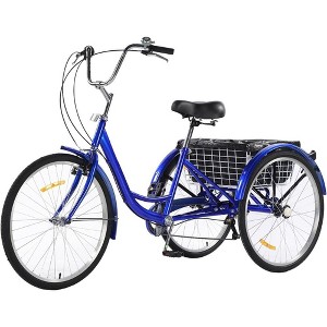 3 Wheel Bikes for Adults, 7 Speed Tricycles for Adults，Large Rear Basket and Bag - 1 of 2