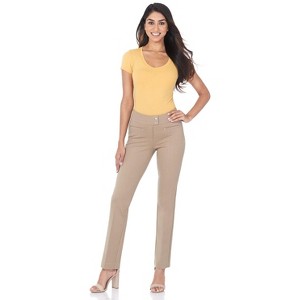 Rekucci Women's Secret Figure Straight Pant with Tummy Control - 1 of 4