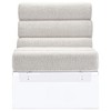 Freeman Boucle Upholstered Armless Chair with Channel-Tufted Back and Clear Acrylic Frame - 4 of 4