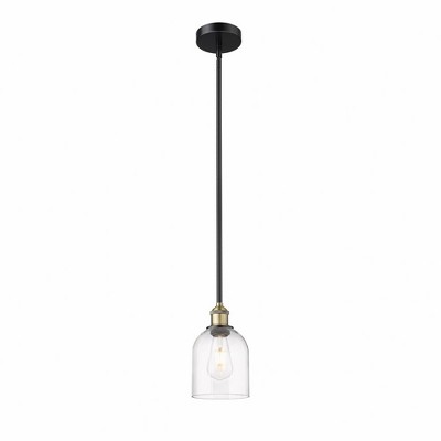 Bella - 1 Light Stem Hung Mini Pendant In Industrial Style-9 Inches Tall and 5.5 Inches Wide