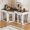 PAKASEPT 67.7" L-Shaped Corner Dog Crate Furniture Large Breed, Wooden Dog Crate End Table Indoor, Dog Crate Kennel with Drawers,Divider,Power Outlet - 4 of 4