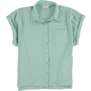 Calvin Klein Womens Solid Button Up Shirt - 1 of 2