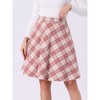 INSPIRE CHIC Women's Christmas Plaids Vintage Tartan Elastic Waist Knee Length A-Line Skirt - 3 of 4