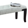 Syemin Ottomans and Benches Linon Tufted Entryway Bench, Faux Leather Vintage Bedroom Bench, Upholstered Bedroom Benches, White, 44"*16"*18.25" - 4 of 4