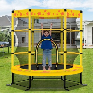 4.5FT Kids Trampoline with Safety Enclosure Net, 55" Outdoor Indoor Trampoline for Kids, 4A -ModernLuxe - 1 of 4