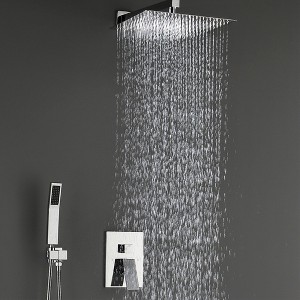 Kumasinova Luxury Rainfall Shower System Set with Valve Control,10"Fixed Rain Showerhead with Handheld Shower Combo,304 Stainless Steel - 1 of 4