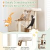 Tangkula Modern Cat Tree 57" Wood Cat Tower with Sisal Scratching Posts Padded Top Perch 2 Cat Condos Hanging Hammock & Climbing Ladder - 4 of 4