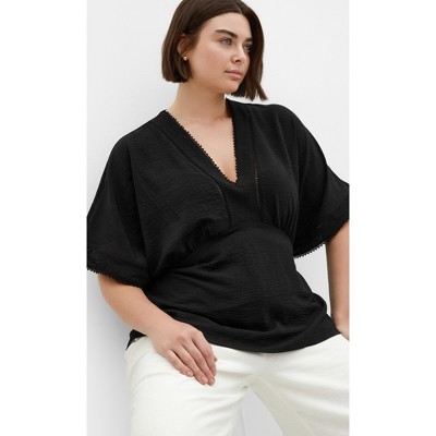 Women's Plus Size Island Sun Top - black | CITY CHIC