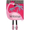 Fancy Flamingo Summer Burlap House Flag Welcome 28" x 40" Briarwood Lane - 3 of 4
