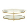 GDFStudio Bell Modern Glam Tempered Glass Oval Coffee Table - 2 of 4