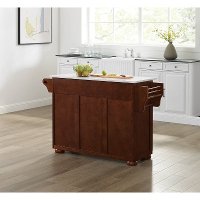 Eleanor Mahogany and White Granite Top Kitchen Island