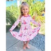 Disney Princess  Floral Toddler Girl Dress A Line Long Sleeve Kids Casual Fall Clothes - 3 of 4