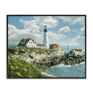 Stupell Industries Portland Lighthouse Peninsula Scene, 20" x 16" - 1 of 4