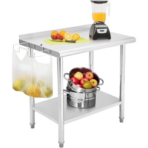 Heavy Duty Stainless Steel Work Table, Adjustable Height Utility Table for Home, Garage, and Restaurant Use - 1 of 4
