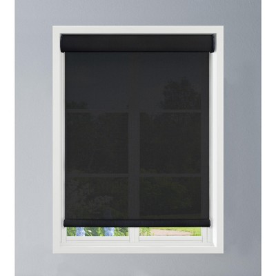 Linen Avenue Cordless Cassette 5% Solar Roller Shade,Black, Charcoal, and White (Arrives 1/4" Narrower)