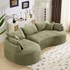 124.5" Modern Chenille Curved Sectional Sofa, 5-Seat Compressed Couch with Pillows, No Assembly for Living Room-3irtyhousy - 3 of 4