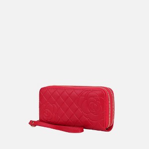 MKF Collection Honey Genuine Leather Quilted Flower-Embossed Women’s Wristlet Wallet by Mia K - 1 of 4