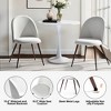 Homy Casa Upholstered High Back Dining Chairs with Walnut Legs, Set of 2 - 4 of 4