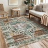 Vintage Rug Washable Rug Indoor Soft Faux Wool Living Room Rug - 4 of 4