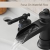 ChicFurnit Bathroom Sink Faucet 3 Hole Design with Double Lever Handles and Pop Up Drain for Trendy Bathrooms, Black, 15.7"*11.8"*3.3" - 3 of 4