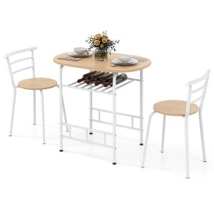 Costway 3 Piece Dining Set Table 2 Chairs Home Kitchen Breakfast Furniture - 1 of 4