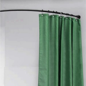 Home Mart Goods Black Metal Shower Curtain Curved Rod Rust Resistant Non-Slip - 40"-64" - 1 of 4