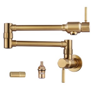 WOWOW Solid Brass Wall Mounted Pot Filler Faucet with Double Joint Swing Arms - 1 of 4