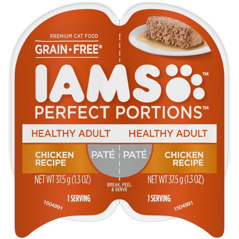 IAMS Healthy Adult Perfect Portions Pate Grain Free Wet Cat Food - 2.6oz, 1 of 13
