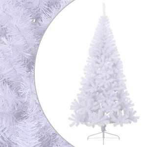 Aghana Digitals 6ft White Half Christmas Tree - Space-Saving PVC with Stand, 465 Tips, - 1 of 4