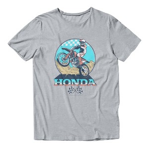 Honda Tシャツ グレー DO YOU HAVE A HONDA? Honda Mens Motocross Dirt Bike Racing Retro T Shirt - Sport Grey