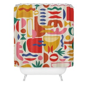 Deny Designs Evamatise Mid Century Summer Abstraction Shower Curtain - 1 of 3