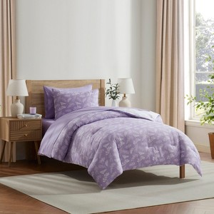 Nestl Bed in a Bag, 7pc Comforter Set Botanical Design, Modern Comforter Sets with Sheets, Bed in a Bag Bed Set - 1 of 4