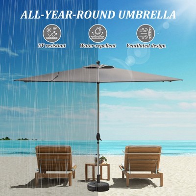 Vynxaria Rectangle Patio Umbrella - Crank Lift & Tilt Function for Ultimate Shade Control