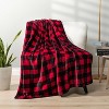 Lomsoe Black and Red Buffalo Plaid Flannel Throw Blanket for Couch, Soft Checkered Flannel Blanket for Sofa, Plaid Christmas Couch Throw Bed. - 2 of 4