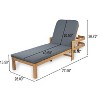 Christopher Knight Home Paolo Outdoor Adjustable Acacia Wood Chaise Lounge with Cushion - 3 of 4