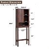 Over The Toilet Storage Cabinet with Sliding Door, Modern Bathroom Storage Organizer Toilet Rack with Adjustable Shelf - 3 of 4