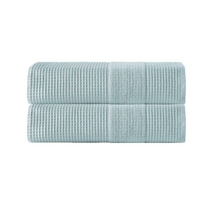 2pc Ria Turkish Cotton Bath Towel Set Aqua - Enchante Home