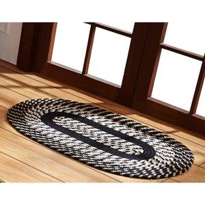 Newport Braid Collection 100% Polypropylene Stripe Pattern Reversible Indoor Utility Rug - Better Trends - 1 of 3