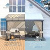 ALAULM 10’ x 14’ Wall Mount Gazebo Outdoor Pergola, Lean to Gazebo Canopy Awnings with Sloped Roof and Steel Frame - 4 of 4